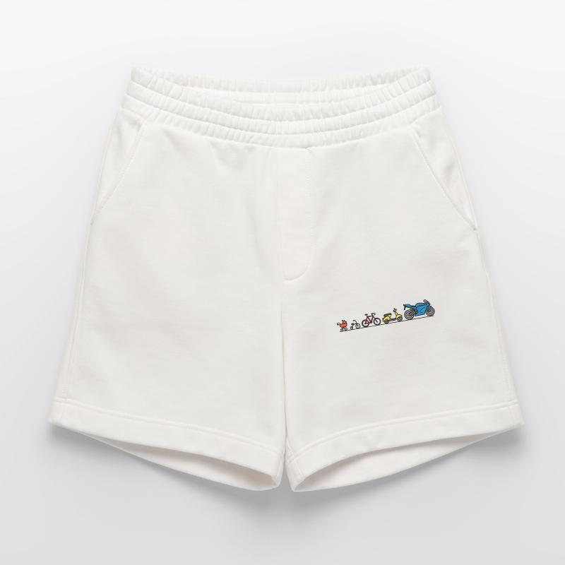 Motorcycle motorbikes evolution development bikers Heavyweight Shorts - made by SPREAD 