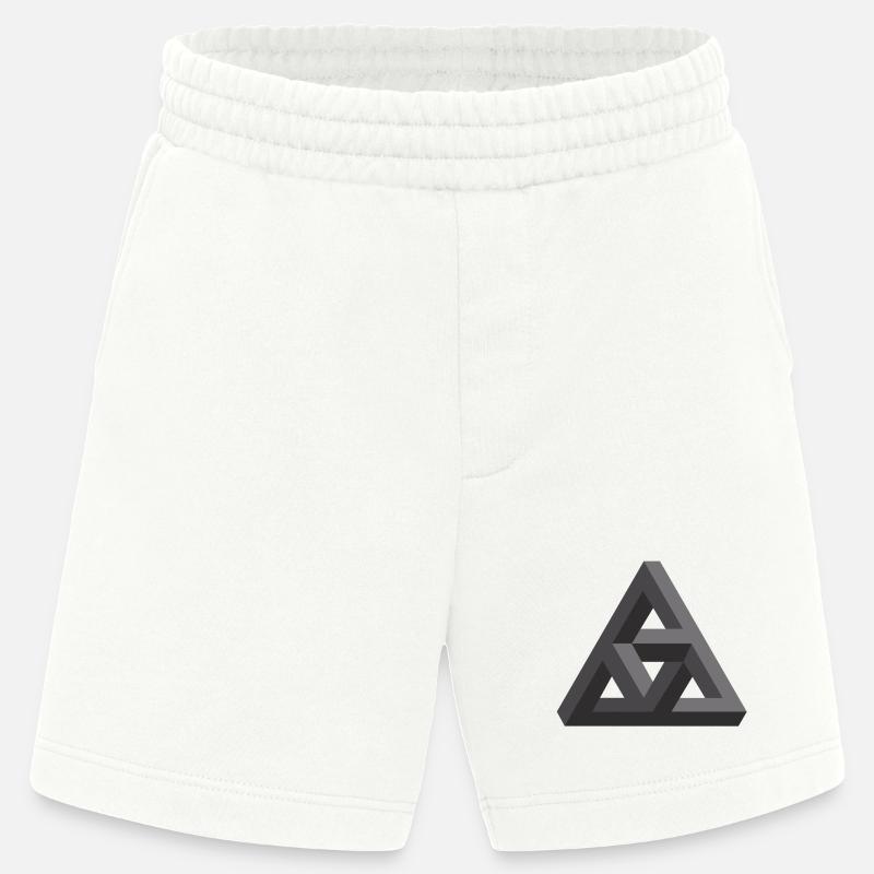 Abstract Geometry Pattern in Gray - Heavyweight Shorts - made by SPREAD  - OFF WHITE