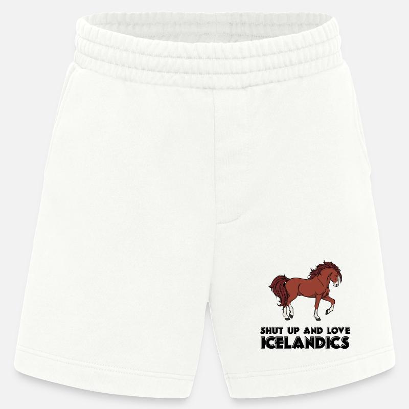 Cool Islandpferde Statement Pferdeliebe Isländer - Heavyweight Shorts - made by SPREAD  - OFF WHITE