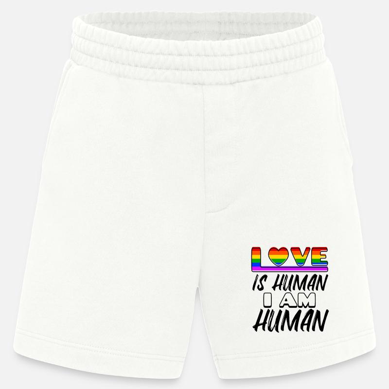 Liebe Regenbogen Menschenrechte Statement Lesben - Heavyweight Shorts - made by SPREAD - OFF WHITE