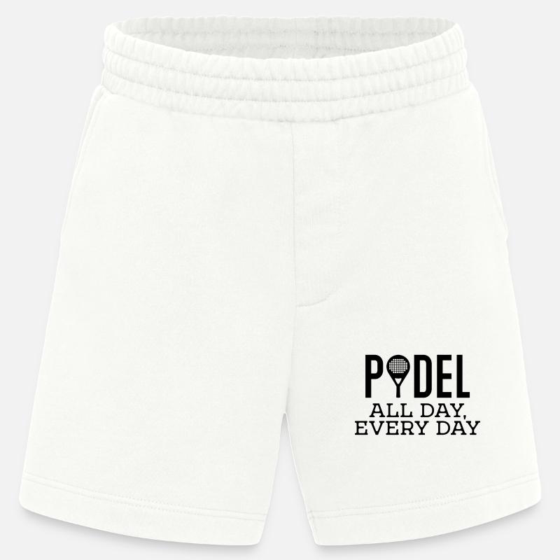 Racket Padel Training Padel Game Statement - Heavyweight Shorts - made by SPREAD  - OFF WHITE