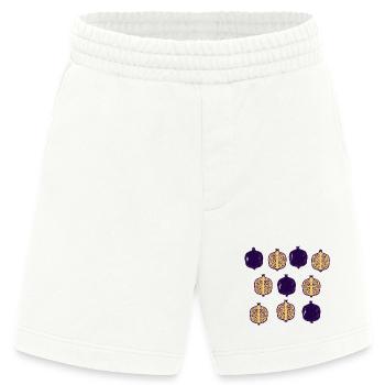 Granatapfel Raster: Lila Gold - Heavyweight Shorts - made by SPREAD  - OFF WHITE - Vorne