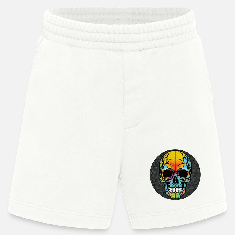 Skull bunt mit rand - Heavyweight Shorts - made by SPREAD  - OFF WHITE