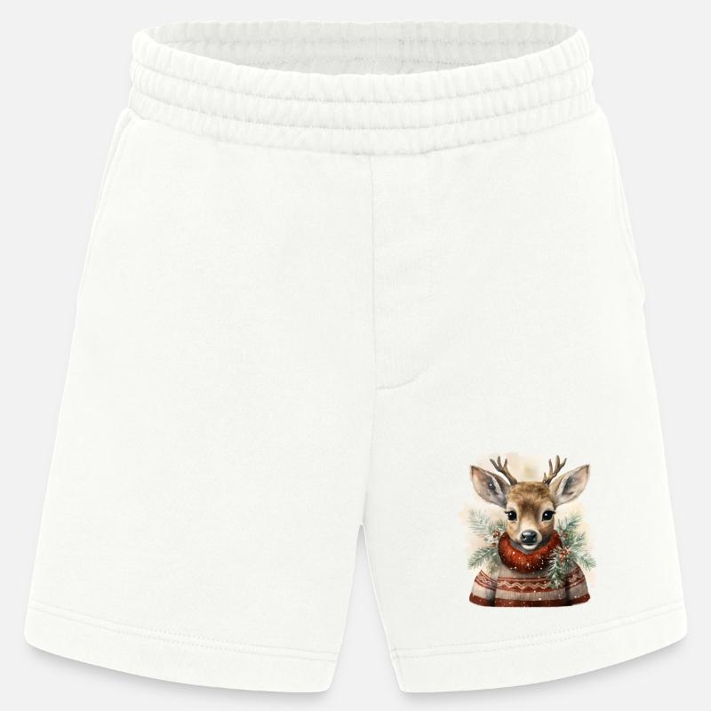 Cerf en pull d’hiver - Short bio épais fabriqué en UE - OFF WHITE