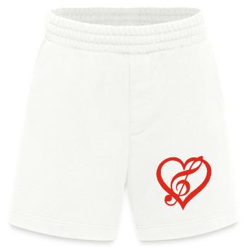 Musik im Herzen (Rot) - Heavyweight Shorts - made by SPREAD  - OFF WHITE - Vorne