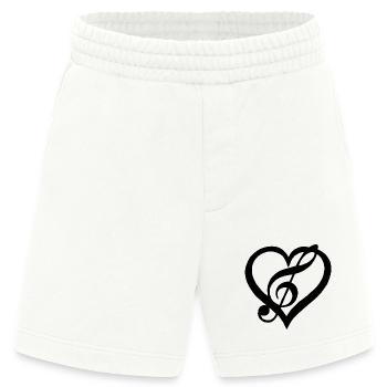 Musik im Herzen (Schwarz) - Heavyweight Shorts - made by SPREAD  - OFF WHITE - Vorne