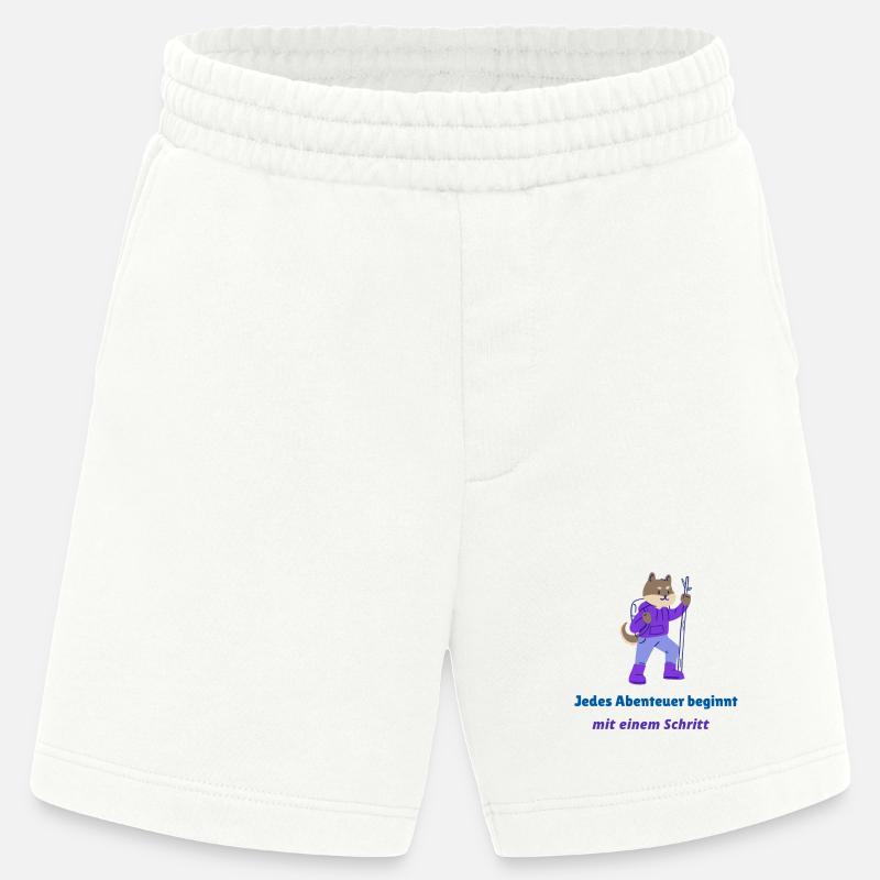 Jedes Abenteuer beginnt mit einem Schritt - Heavyweight Shorts - made by SPREAD  - OFF WHITE