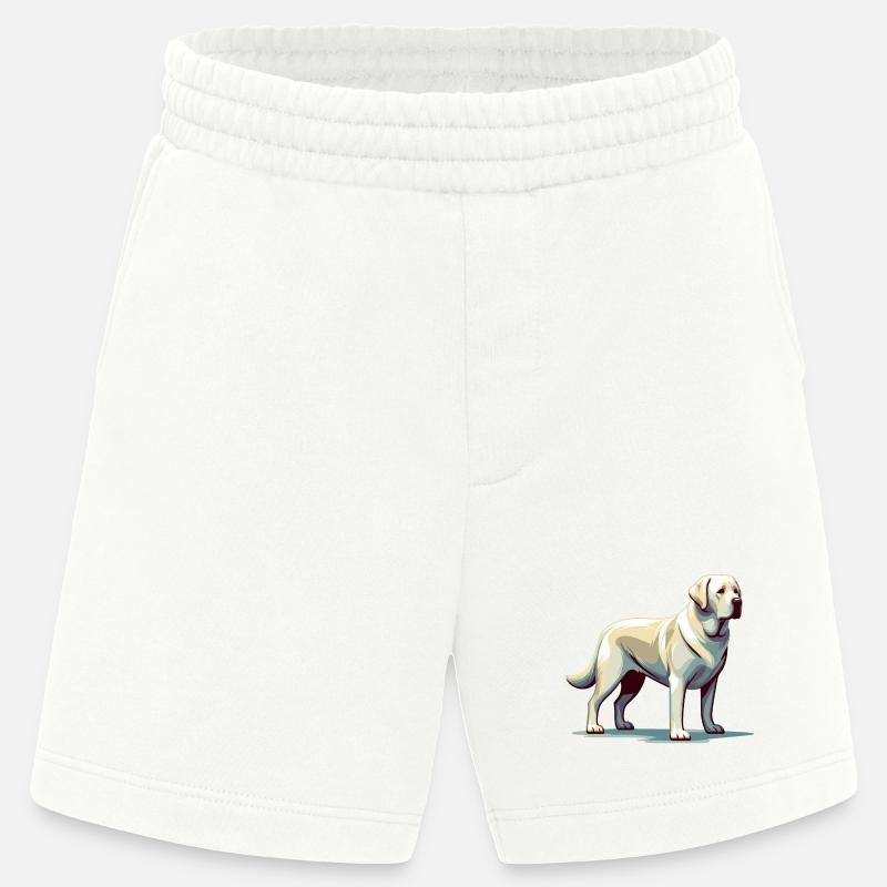 Labrador blanc debout - Short bio épais fabriqué en UE - OFF WHITE