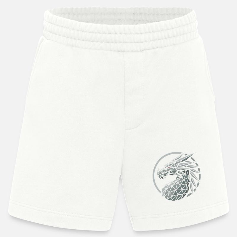 Blaue Polygone Drachenkopf - Heavyweight Shorts - made by SPREAD - OFF WHITE