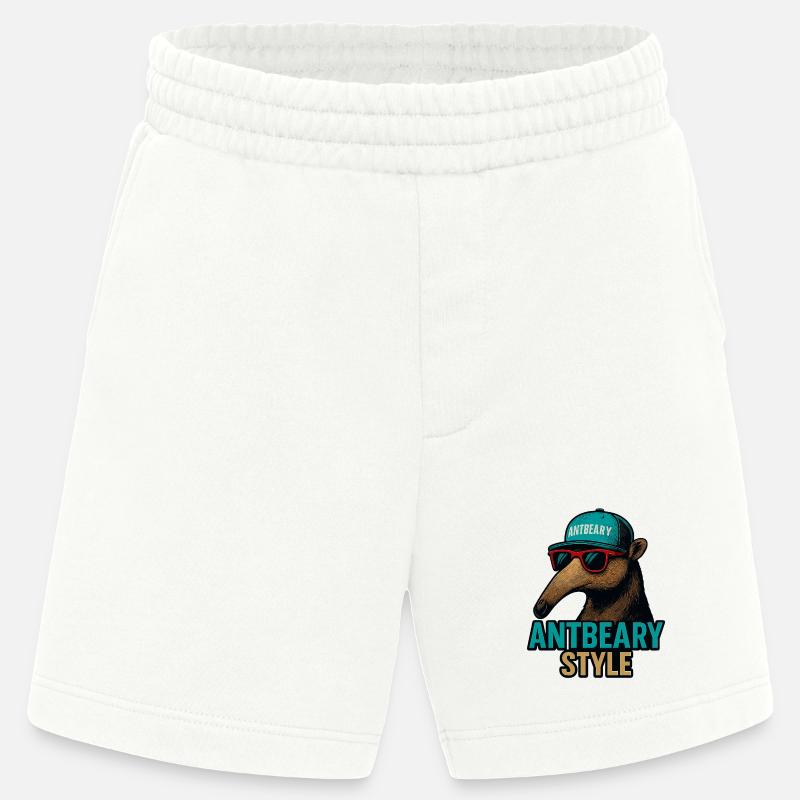 Antbeary Style Aardvark Cartoon - Heavyweight Shorts - made by SPREAD  - OFF WHITE