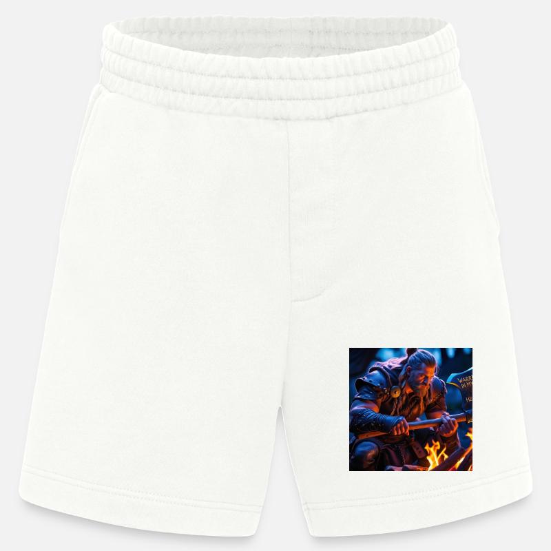 Fantasy Wikinger mit einer Axt - Heavyweight Shorts - made by SPREAD  - OFF WHITE