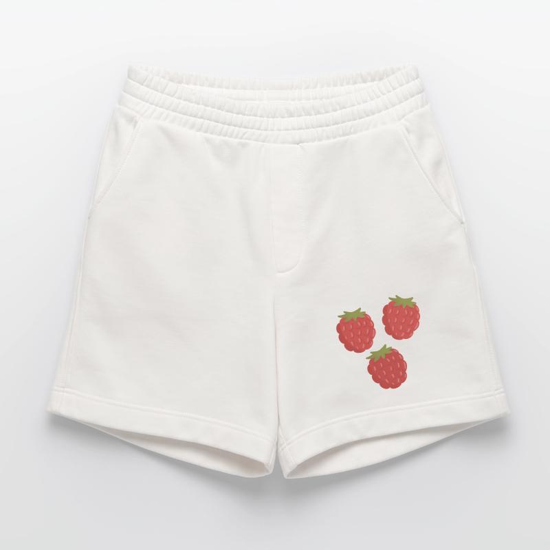Vivid Raspberry Fruit Pattern Heavyweight Shorts - made by SPREAD 