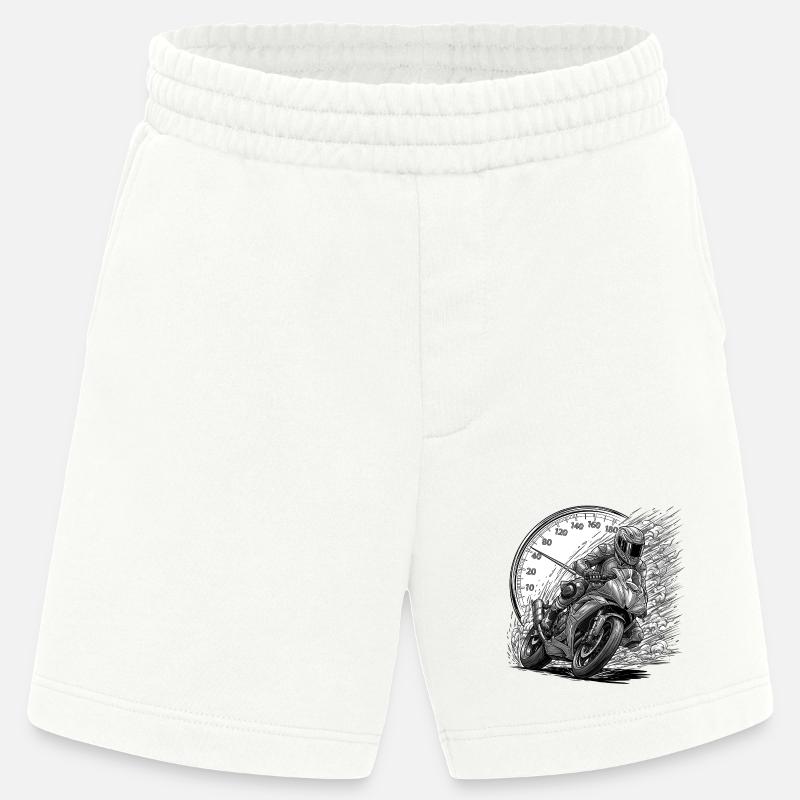 Biker, der von Geschwindigkeit angetrieben wird - Heavyweight Shorts - made by SPREAD  - OFF WHITE