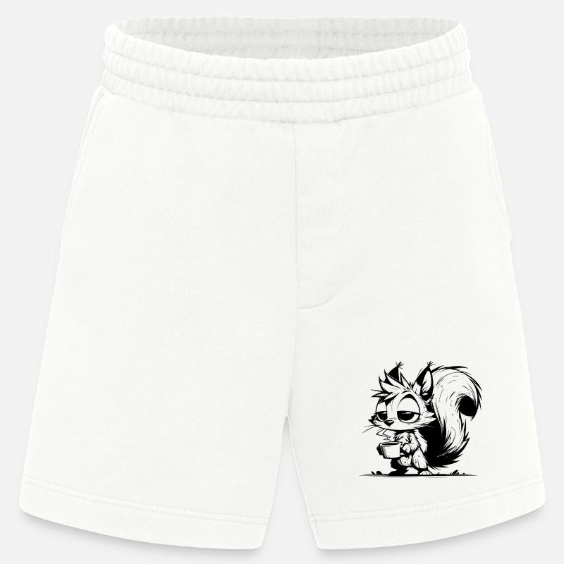 Bitte nicht stören – Eichhörnchen Kaffeezeit - Heavyweight Shorts - made by SPREAD  - OFF WHITE