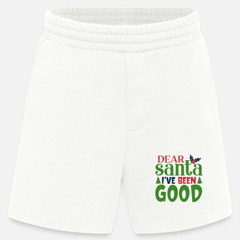 Dear Santa I've Been Good Pattern - Heavyweight Shorts - made by SPREAD  - OFF WHITE