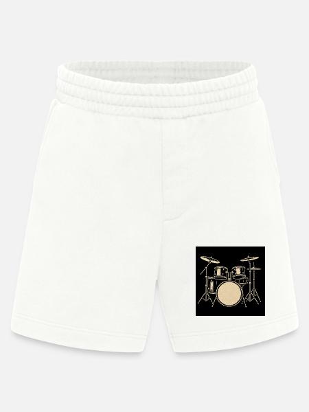 Black Silver Drumset Illustration - Heavyweight Shorts - made by SPREAD - OFF WHITE