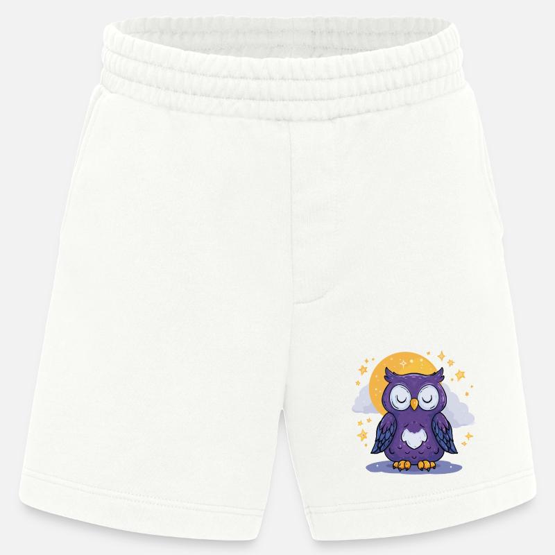 Mondnacht Eule - Heavyweight Shorts - made by SPREAD - OFF WHITE