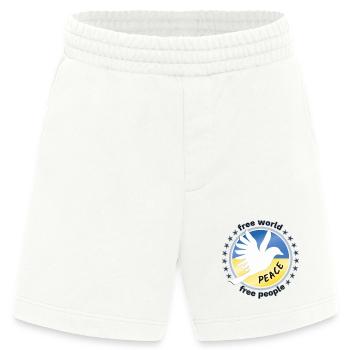 Free World Peace Freie Welt Frieden Ukraine Taube - Heavyweight Shorts - made by SPREAD  - OFF WHITE - Vorne