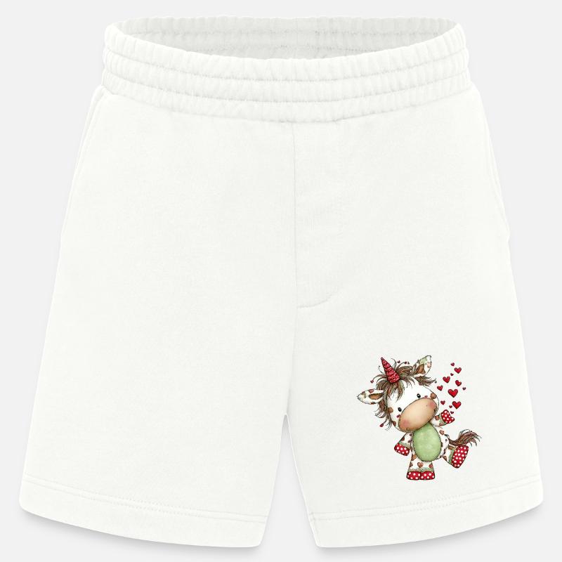 Süßes Herz-Einhorn: Verspieltes Comic-Design - Heavyweight Shorts - made by SPREAD  - OFF WHITE