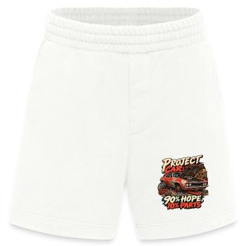 PROJEKT AUTO – 90 % Hoffnung, 10 % Teile - Heavyweight Shorts - made by SPREAD  - OFF WHITE - Vorne