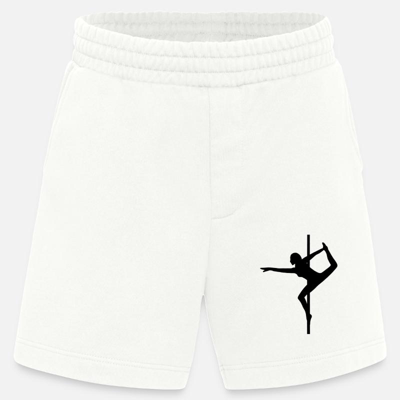 Pole dance pole - Pantalones cortos ecológicos de gran gramaje fabricada en la UE - OFF WHITE