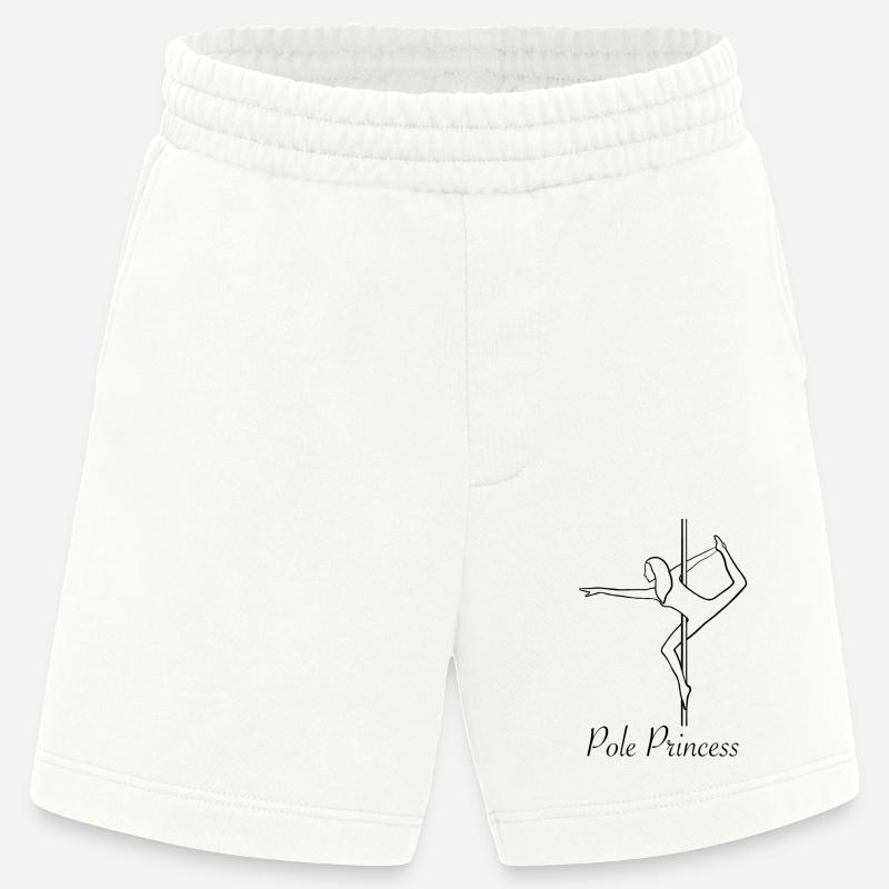 Pole Princess Pole Dance - Pantalones cortos ecológicos de gran gramaje fabricada en la UE - OFF WHITE