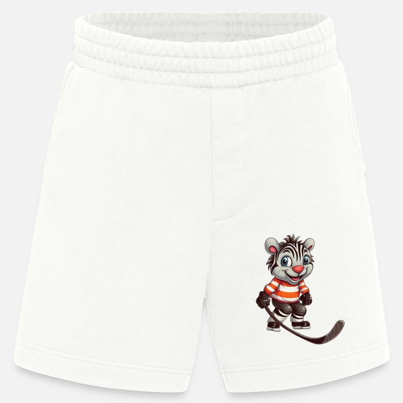 Comic Zebra Eishockey Eishockeyspieler - Heavyweight Shorts - made by SPREAD  - OFF WHITE