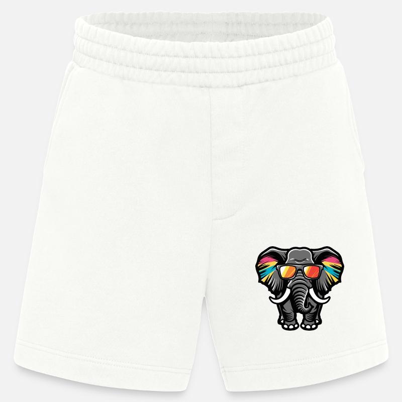 Elephant Cool Comic - Heavyweight Shorts - made by SPREAD  - OFF WHITE