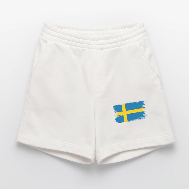 Tee à brosse drapeau de la Suède Short bio épais fabriqué en UE
