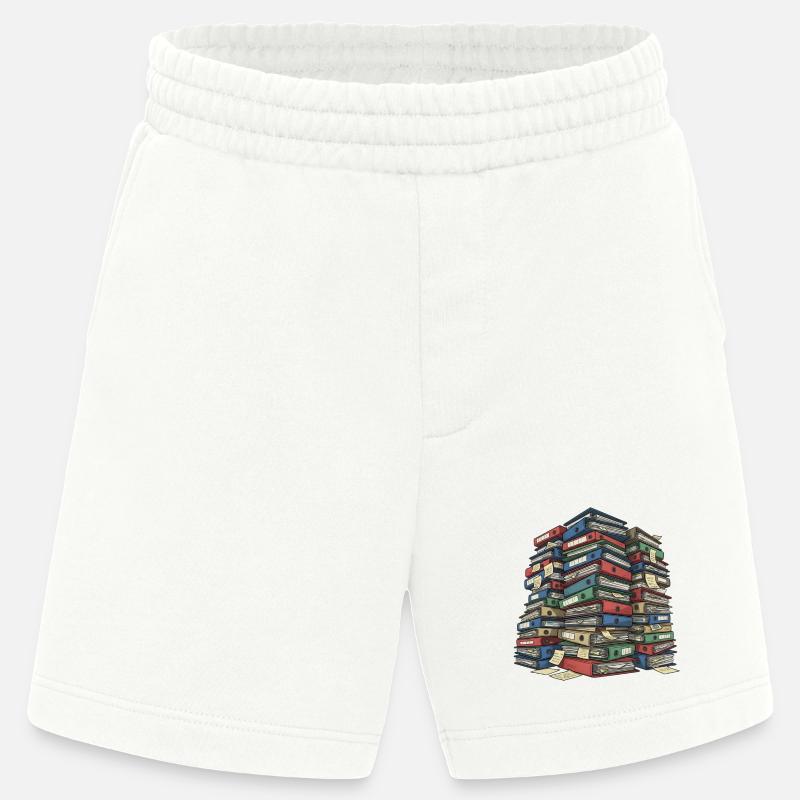 Folder Stack Office Chaos - Heavyweight Shorts - made by SPREAD  - OFF WHITE