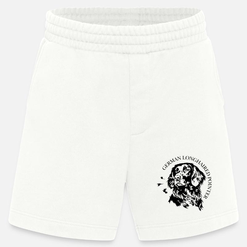 German Longhaired Pointer Jagdhunde Hunde Wilsigns - Heavyweight Shorts - made by SPREAD  - OFF WHITE
