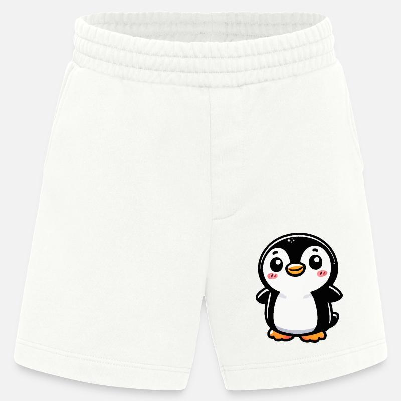 pinguin comic - Heavyweight Shorts - made by SPREAD  - OFF WHITE