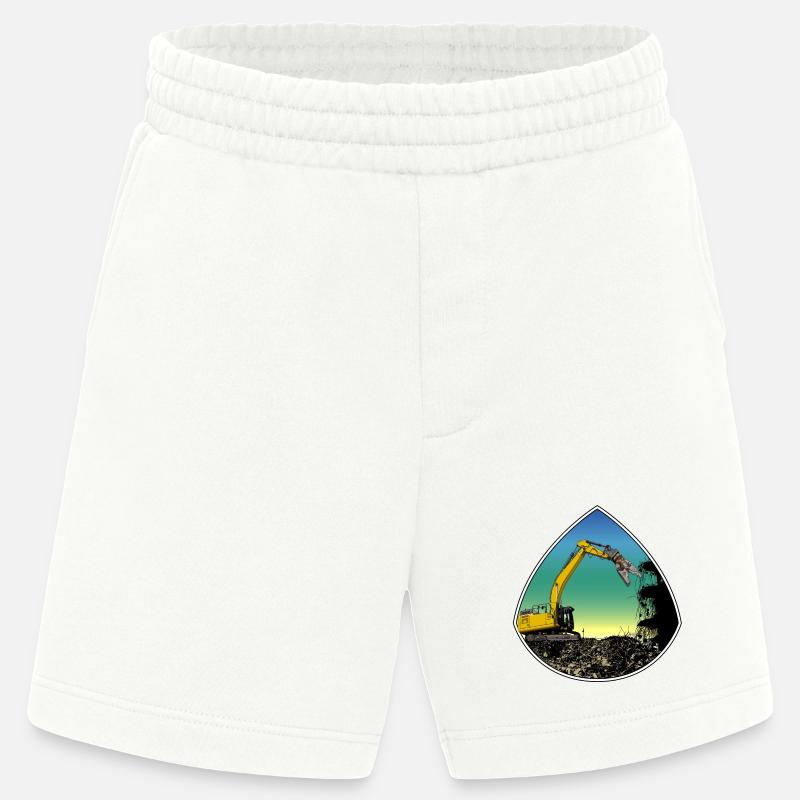 Tear-off excavator - Heavyweight Shorts - made by SPREAD  - OFF WHITE