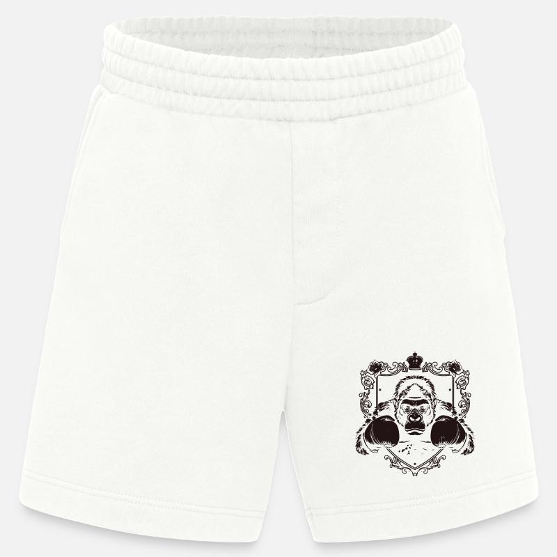  Gorilla mit Kampfpose - Heavyweight Shorts - made by SPREAD  - OFF WHITE