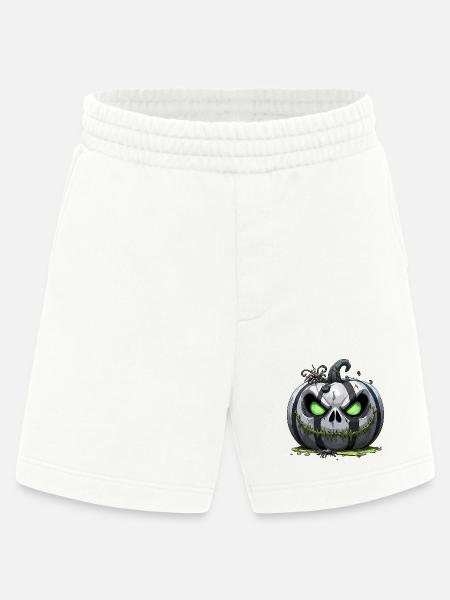 Grim Pumpkin Zombie with Green Eyes - Heavyweight Shorts - made by SPREAD - OFF WHITE