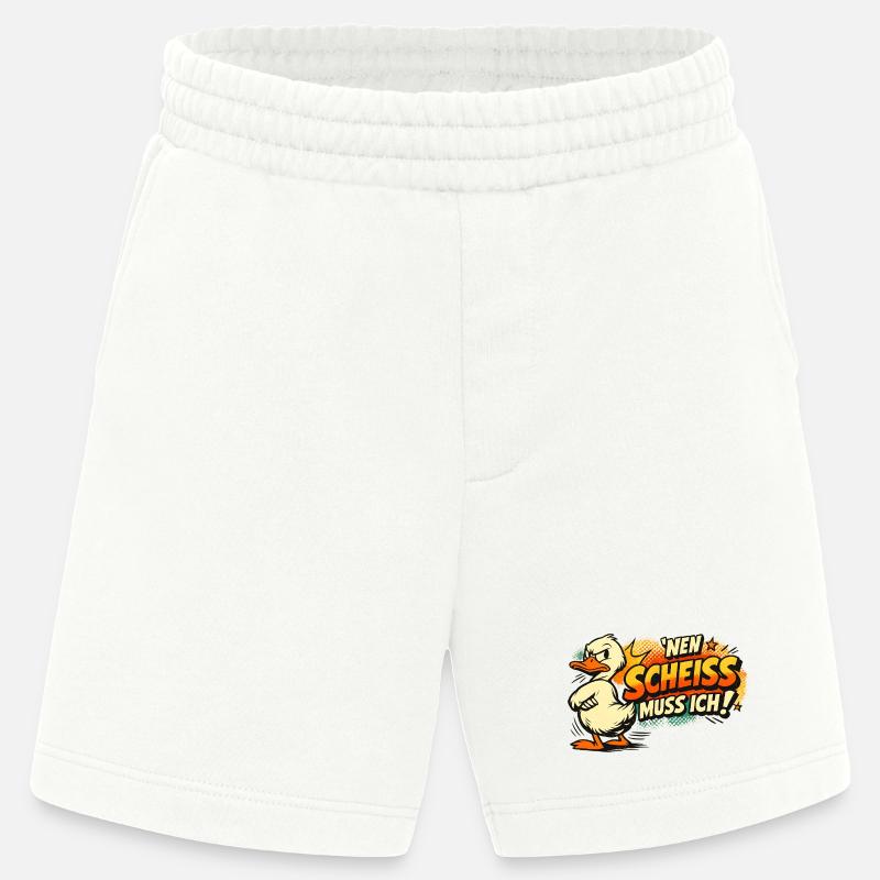 Einen Scheiss muss ich! Lustiges Statement - Heavyweight Shorts - made by SPREAD  - OFF WHITE