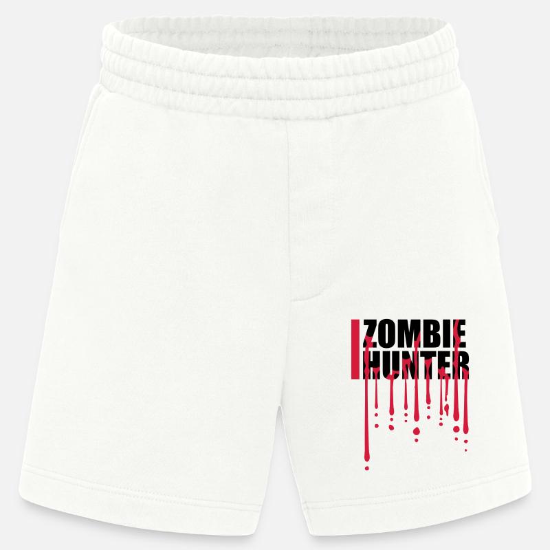 Chasseur de zombies Citation d’Halloween - Short bio épais fabriqué en UE - OFF WHITE