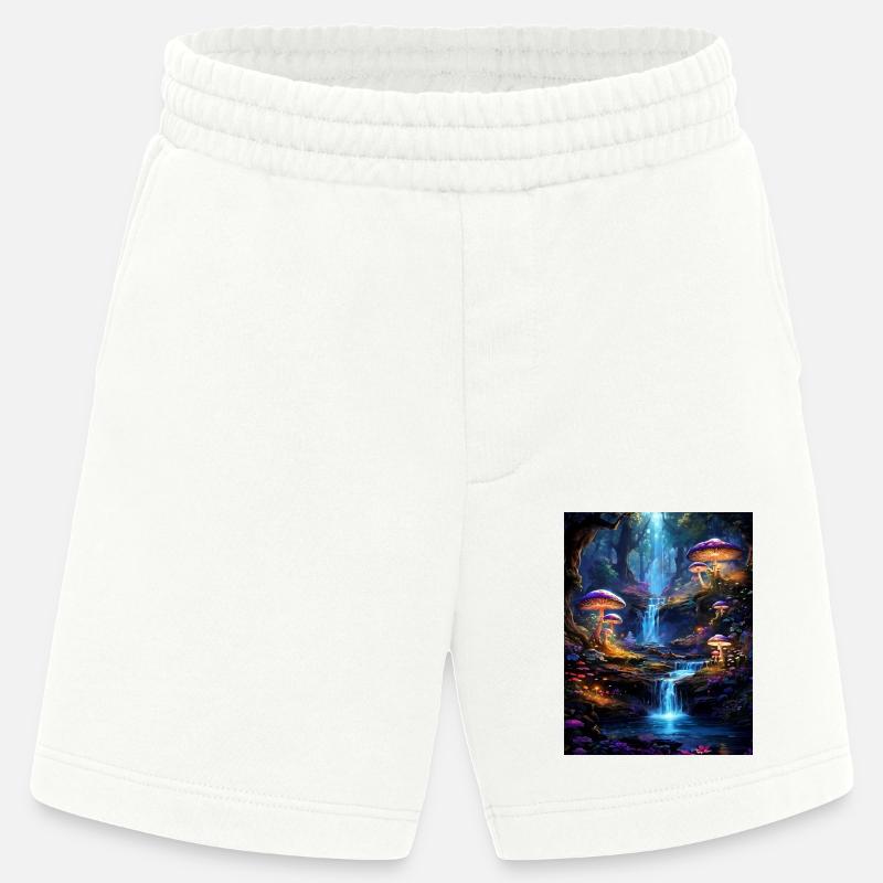 Magischer Wald mit Wasserfall - Heavyweight Shorts - made by SPREAD  - OFF WHITE