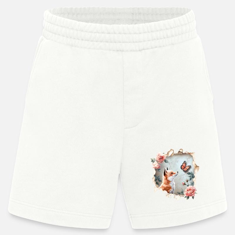 Fuchs mit Schmetterling - Heavyweight Shorts - made by SPREAD  - OFF WHITE