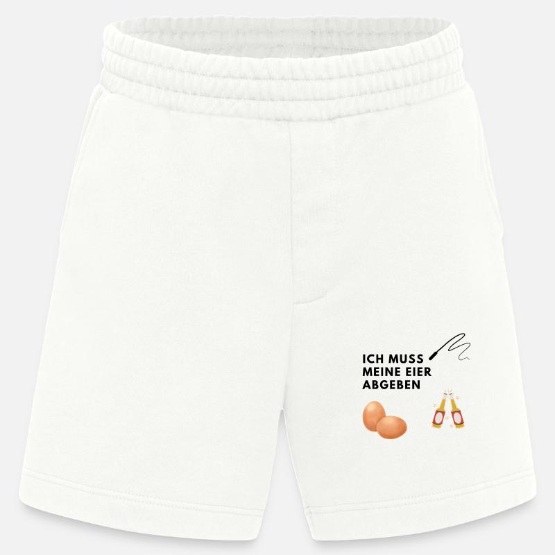 JGA, Eier abgeben, Peitsche, Bier - Heavyweight Shorts - made by SPREAD  - OFF WHITE