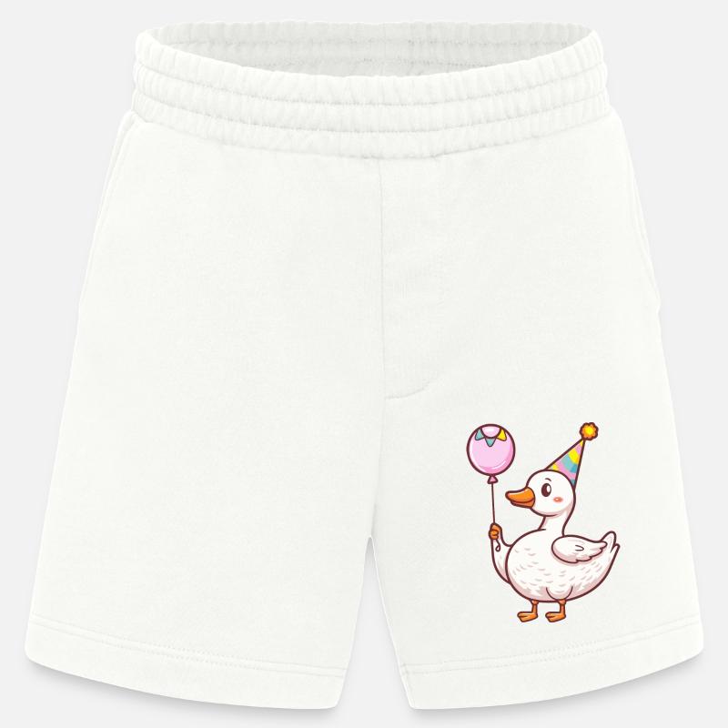 Goose Birthday Comic Cute - Heavyweight Shorts - made by SPREAD - OFF WHITE