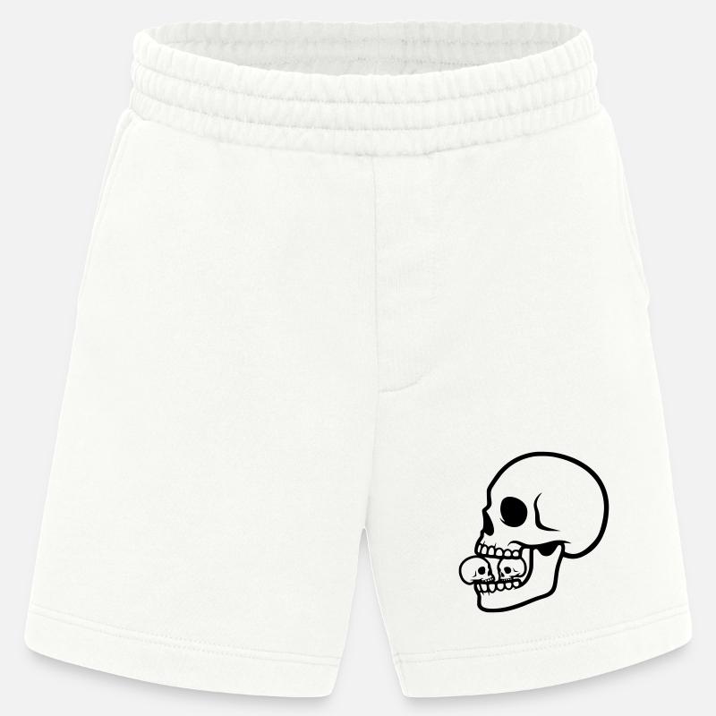 Macabre Skull | Horror Design - Heavyweight Shorts - made by SPREAD  - OFF WHITE
