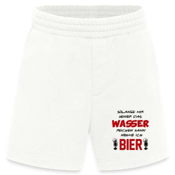 Wasser reichen Bier trinken Alkohol Sprüche - Heavyweight Shorts - made by SPREAD  - OFF WHITE - Vorne