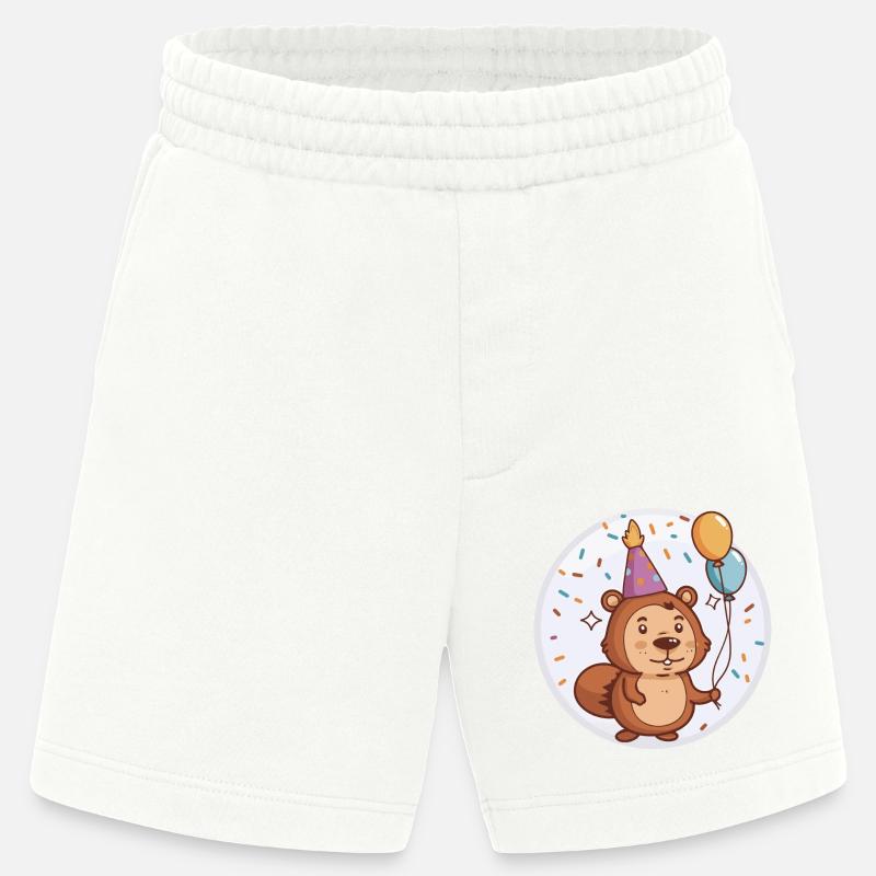 Bébé d’anniversaire de castor - Short bio épais fabriqué en UE - OFF WHITE