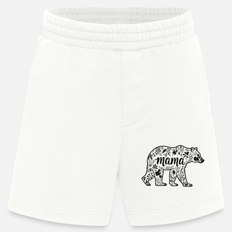 mama bear - maman ourse - Short bio épais fabriqué en UE - OFF WHITE