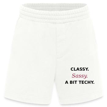 Classy Sassy Techy - Women in Tech Statement - Heavyweight Shorts - made by SPREAD  - OFF WHITE - Vorne