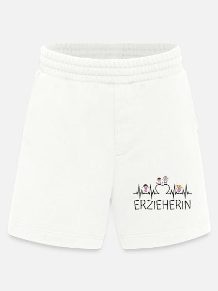Erzieherin Herzschlag Herz Kinder Kind Beruf EKG - Heavyweight Shorts - made by SPREAD  - OFF WHITE