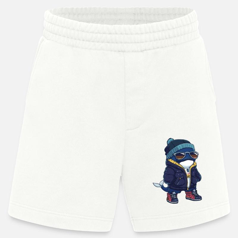 Whale Cool Comic - Heavyweight Shorts - made by SPREAD  - OFF WHITE