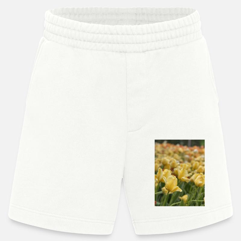 Tulipe Jaune mer - Short bio épais fabriqué en UE - OFF WHITE
