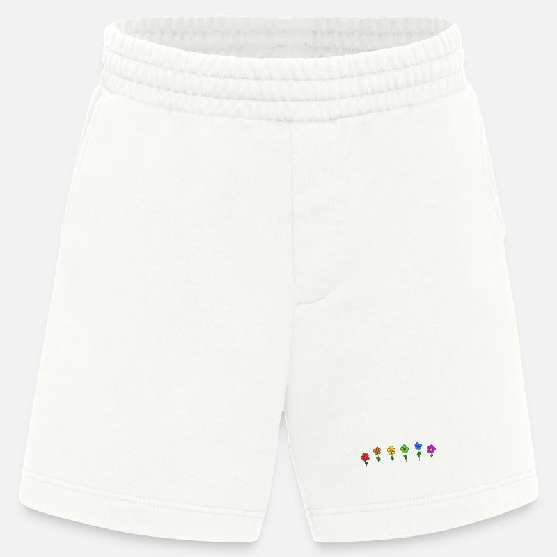 Regenbogen-Blumen - Heavyweight Shorts - made by SPREAD  - OFF WHITE